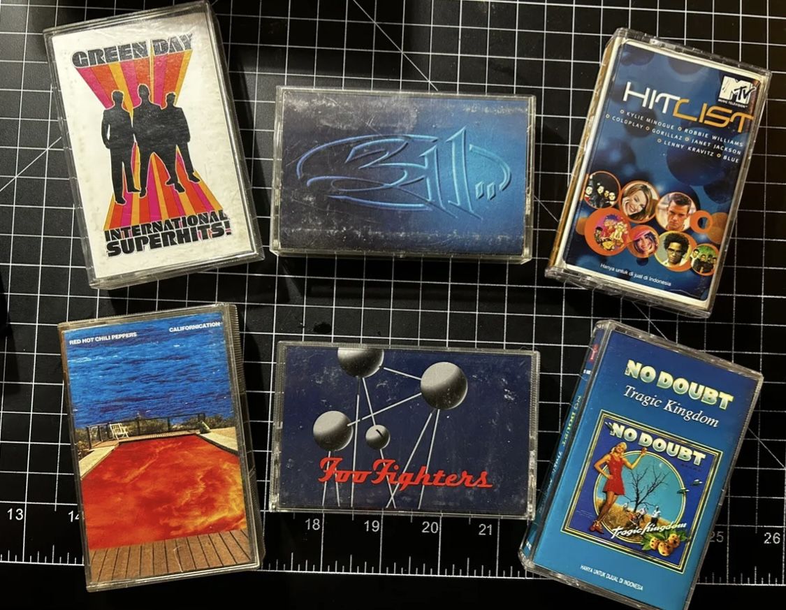 Cassette Pack: So-Cal jamz (ALL ORIGINAL) Tested Tape Lot, Green Day, RHCP 311