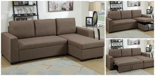 Sectional pull out Bed with storage chaise