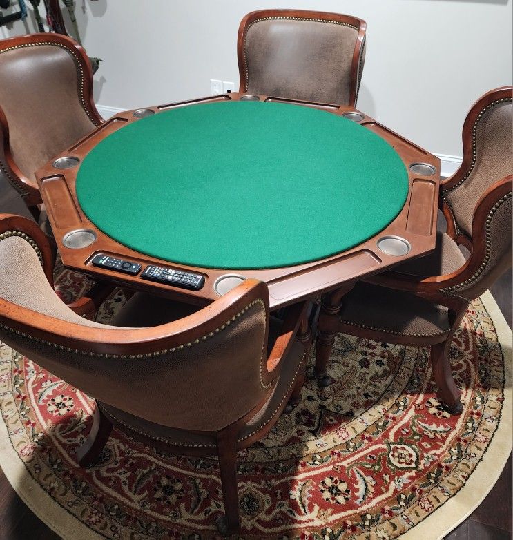 Poker Table with 4 Chairs