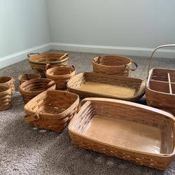 11pc Longaberger Basket Collection - Includes 3 "Horizon of Hope" Editions