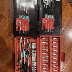 6-5 46 Pieces 1/4 inch Drive Socket Ratchet Wrench Set, with Bit Socket Set Metric and Extension Bar for Auto Repairing and Household, with Storag