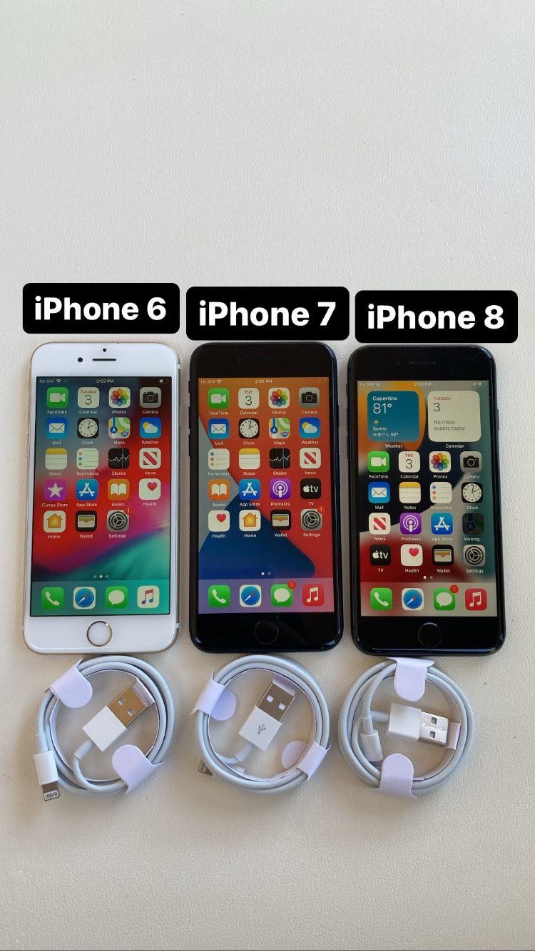 iPhone 6. iPhone 7. iPhone 8. Like New And Unlocked!