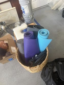 Yoga & Fitness Equipment Bundle – Aerial Yoga Swing, Mats, Stability Ball & Headstand Bench