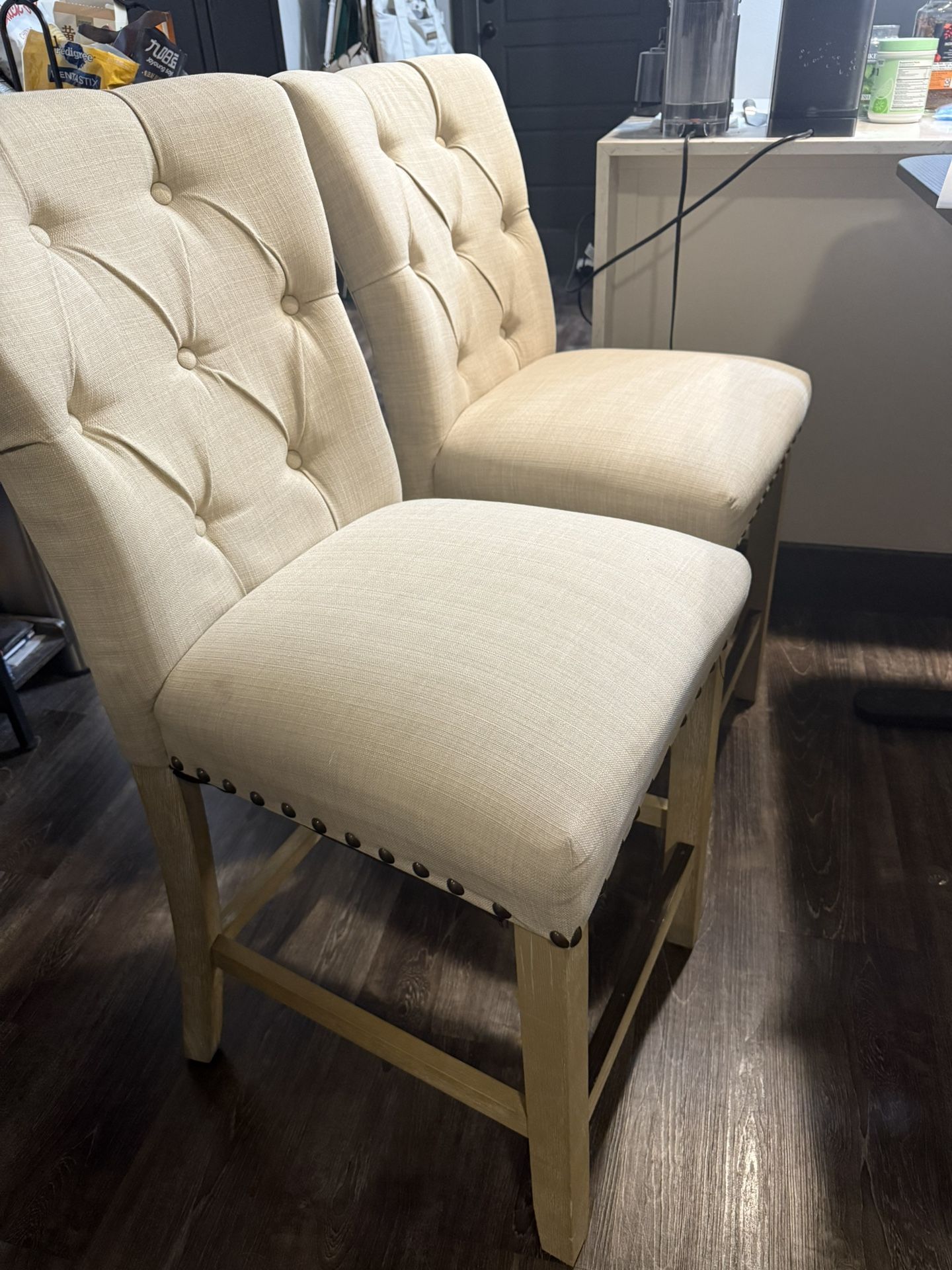 Pair of Upholstered Bar Stools — MUST GO 📍 Pickup Only (Gainesville, FL)