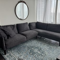 Deep Sectional Couch 2 Piece Grey American Furniture Warehouse