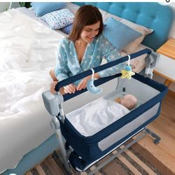 😴Electric rocking Moses basket (blue)