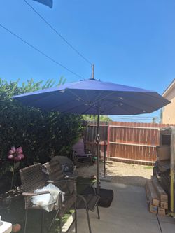 15x9” ft large double sided rectangle market umbrella patio color: navy base included