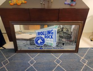 LARGE 4ft  Rolling Rock Premium  Beer Mirror Sign