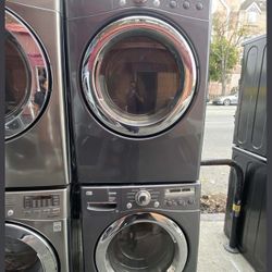 DRYER AND WASHER  LG DARCK STEEL
