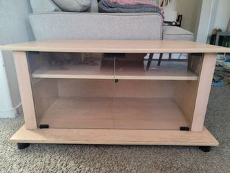 TV Stand with Glass Sliding Doors