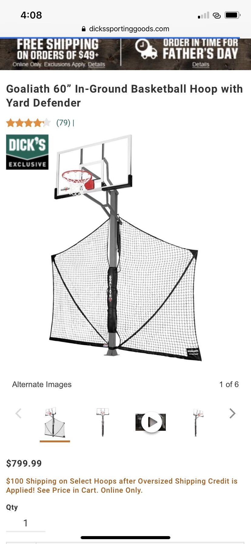 Basketball Hoop goaliath gb60 yg (60’’)