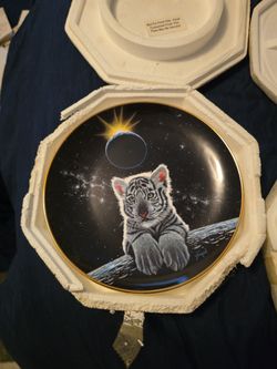 5 art collectible plates - Tigers