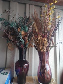 One Vase With Fake Plants