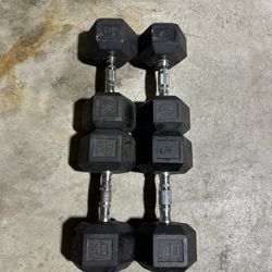Rubber Dumbbells 40’s And 35’s 