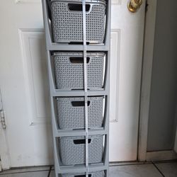 Tower Plastic Storage Basket Gray. New. Weave 