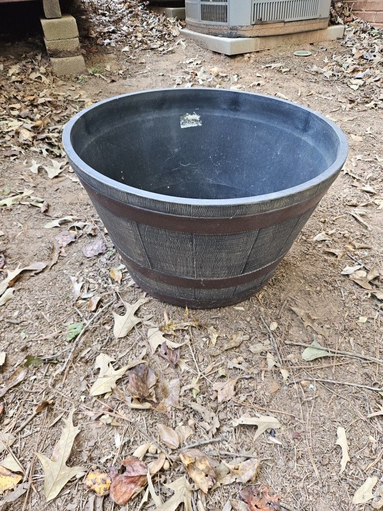 Large Outdoor Barrel Planter