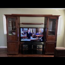 Entertainment Center with Black TV Stand (TV is not included)