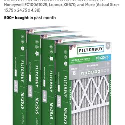 4 HVAC Filters 16 X 25 X 5