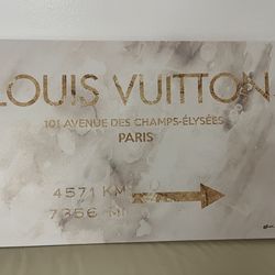 Louis Vuitton Paris Gold Marble Canvas Wall Art – Large Designer-Inspired Deco