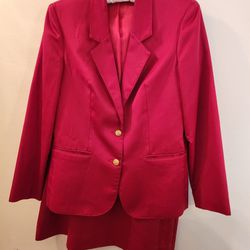 2 piece Red womens Suit Size 13. By MJ sportswear.