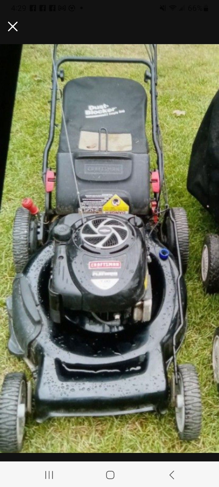 7hp Rear Drive Personal Pace Mower. High Wheel