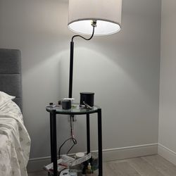 Bedside Table with lamp