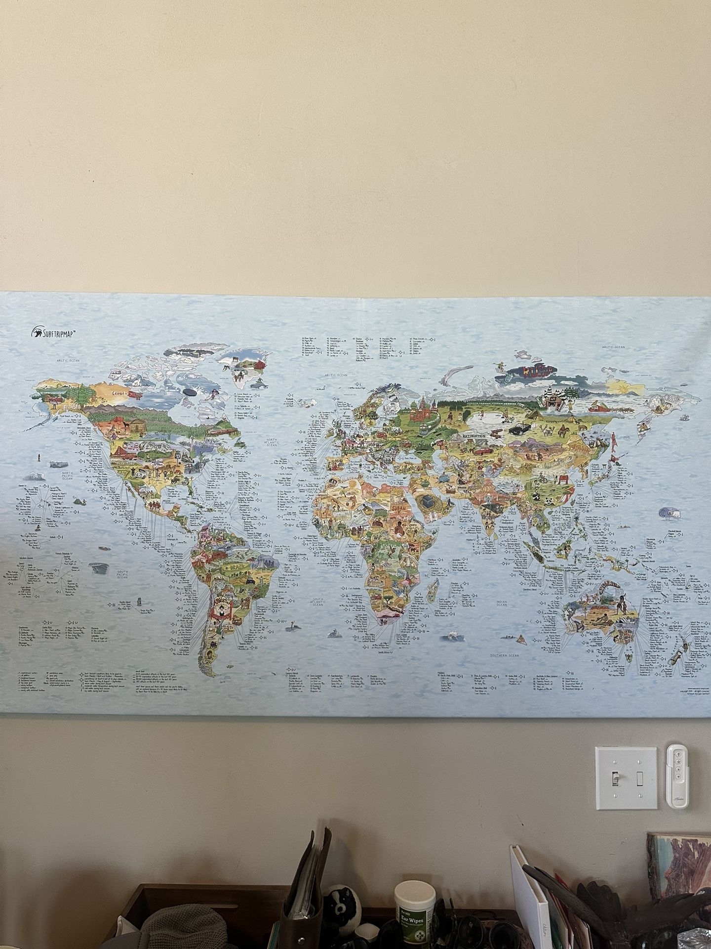 Large Surftrip Map Canvas