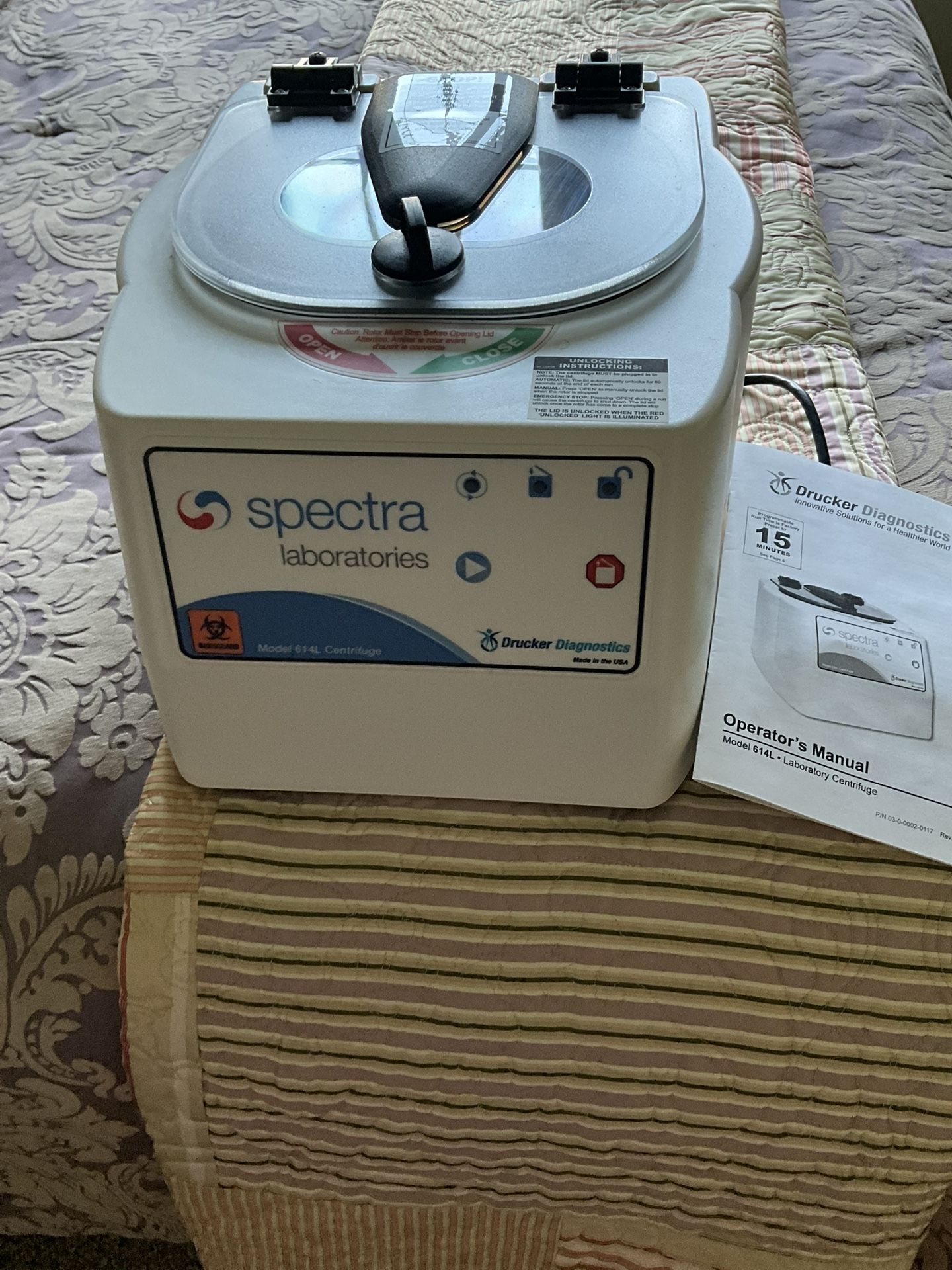 Drucker Diagnostics Spectra Laboratories Model 614L Centrifuge