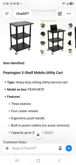Pear 0873 Utility AV Cart