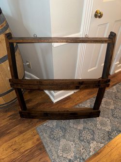 Whiskey barrel shelf