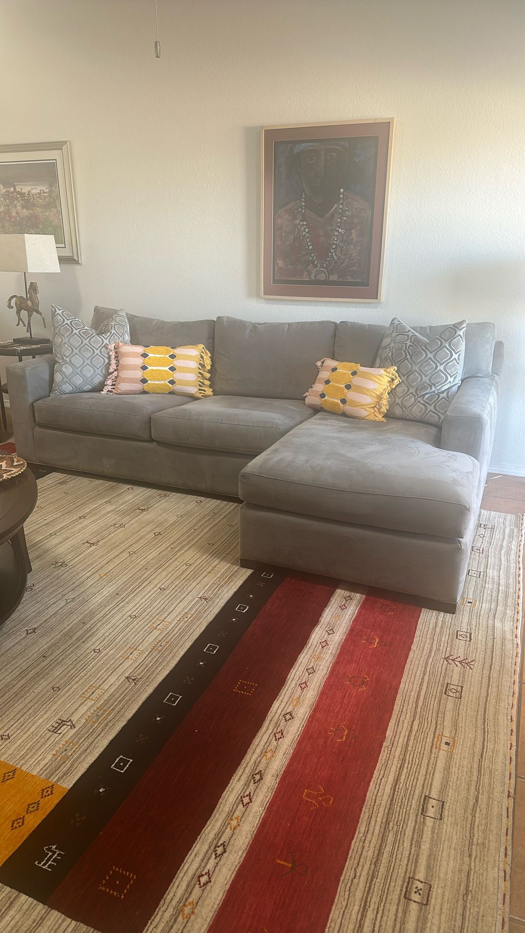 Crate & Barrel Axis Sectional Sofa Grey