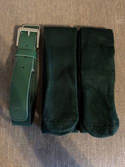 Dark Green Baseball Belt & Socks Set