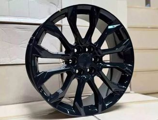 22" CHEVY GMC GLOSS BLACK WHEELS RIMS FITS SILVERADO SIERRA YUKON TAHOE DENALI WE FINANCE