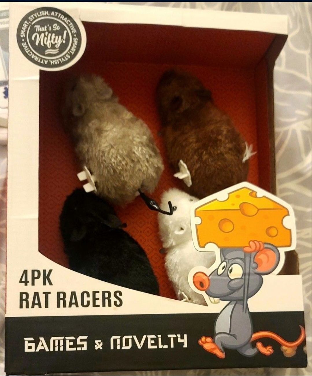 Brand New 4 Pack Wind Up Mouse Racing Mini Jumping Rat Plush Mice Cat pet toys