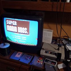 Nintendo NES Console with TV and Games 