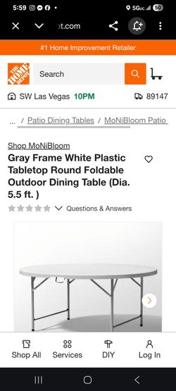 MoNiBloom Round Foldable Outdoor Dining Table