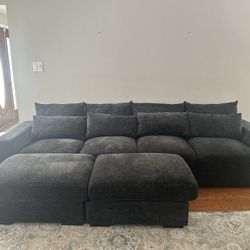 Charcoal Gray Sectional Sofa Couch
