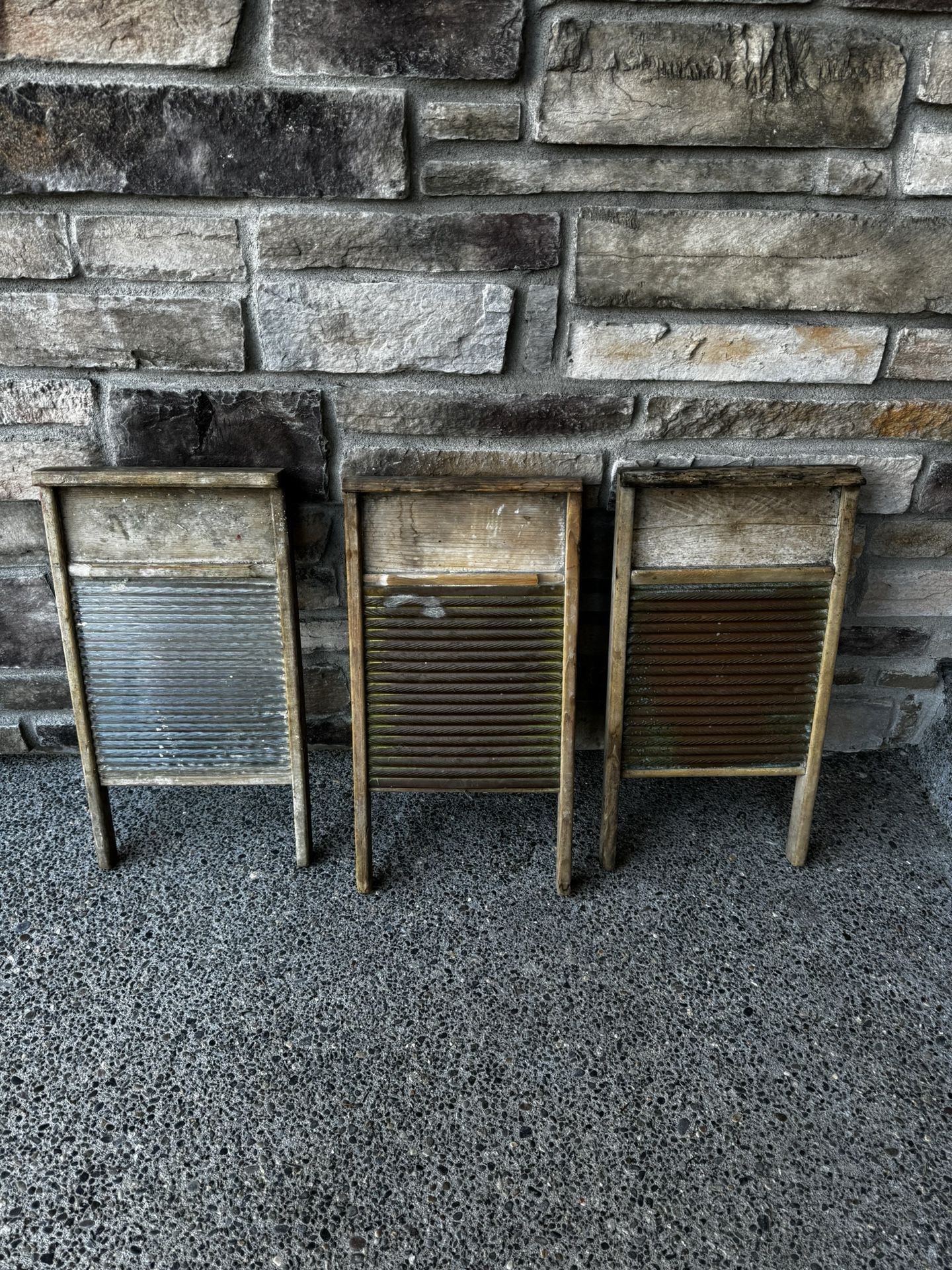 3 Antique Washboards