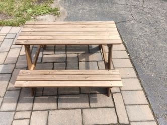 Kids Wooden Picnic Table with Bench