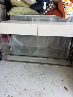 White console table with 2 drawers