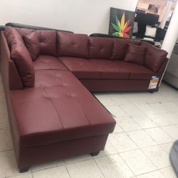 2 Pc Red Sectional 