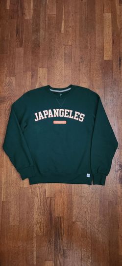 Japangeles Men's Dark Green Crewneck Sweatshirt (Size: Small)