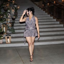 Purple cheetah dress 