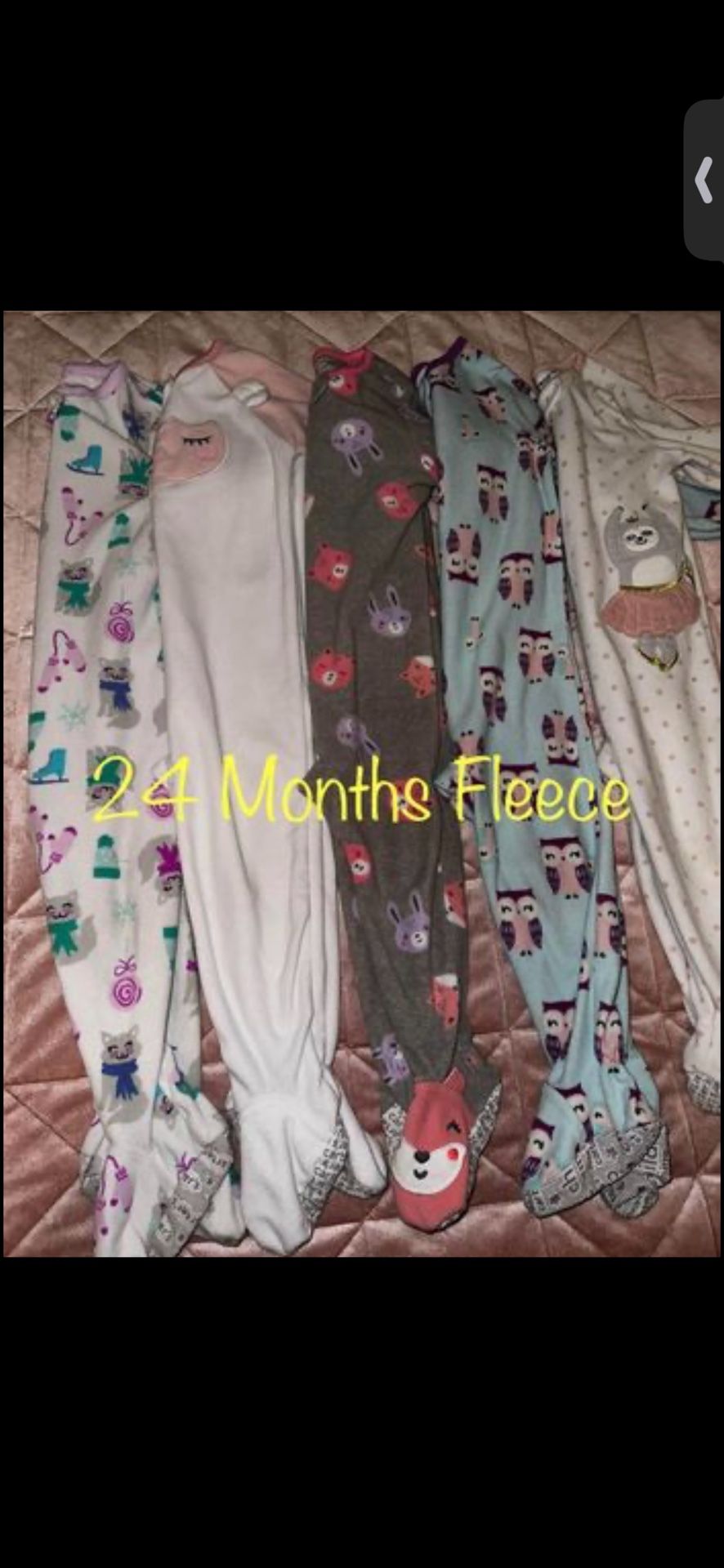 24M Fleece Girls Footsie Pajamas