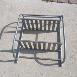 Modern Curve Silver Metal 2 Tier Bathroom Shelf Gray Rack