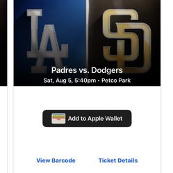 San Diego Padres Tickets Vs Dodgers 8/5