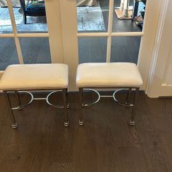 FREE 2 VanityStools Chrome/ White 