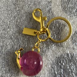 Gold and Pink Snail Keychain