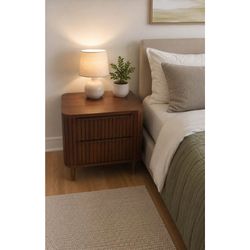 New Modern Tambour Nightstands – Set of 2 – Castlery Harper Collection – Delivery Available