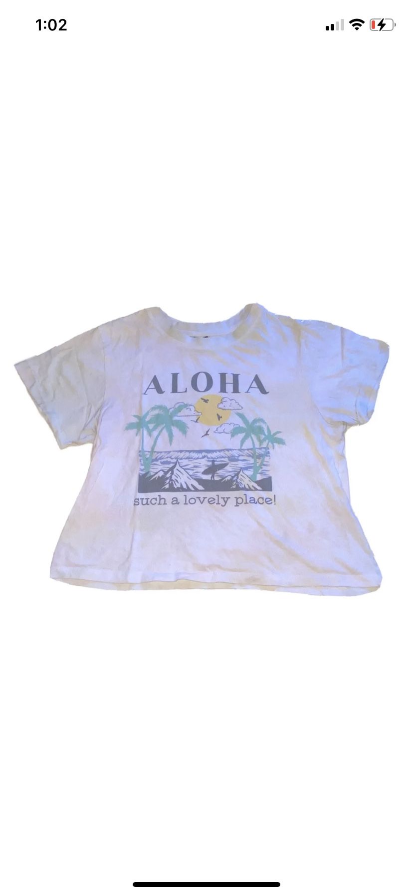 Vibe N Shirt Aloha White Such A Lovely Place Hawaiian Women Small Surfer Island